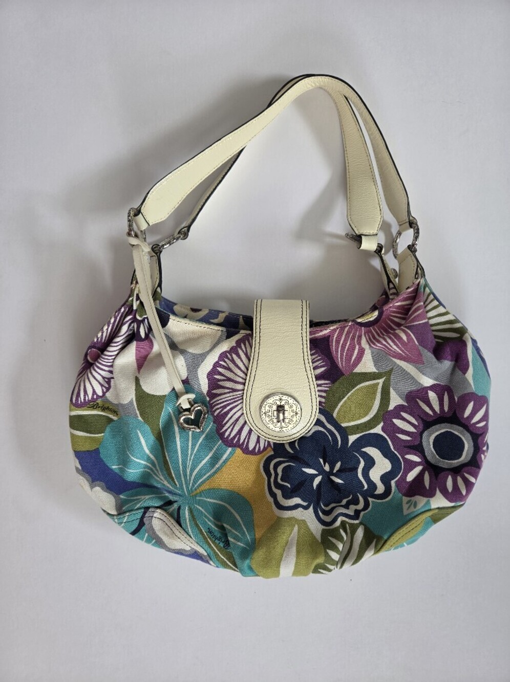 Brighton Boho floral Y2K 90s fabric purse leather shoulder bag
